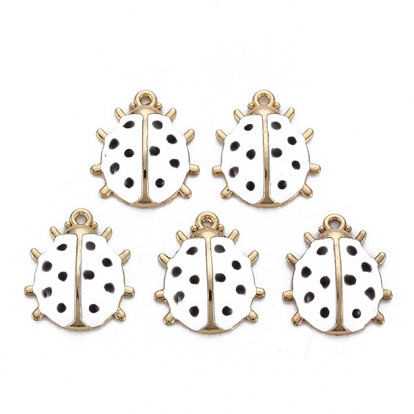 

PandaHall Alloy Enamel Pendants, Light Gold, Cadmium Free & Nickel Free & Lead Free, Ladybird, White, 17x15x4mm, Hole: 1.2mm Alloy+Enamel...