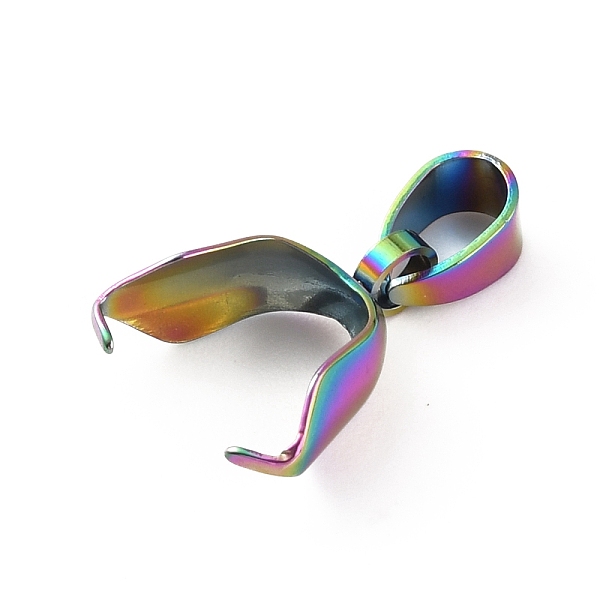

PandaHall 304 Stainless Steel Ice Pick Pinch Bails, Rainbow Color, 19mm, Hole: 6x3.8mm, Pin: 1mm 304 Stainless Steel