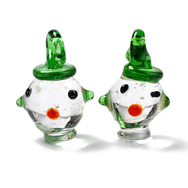 

PandaHall Handmade Lampwork Pendants, Cartoon Animal, Green, 23.5x17x13mm, Hole: 3x3.5mm Lampwork Other Animal Green