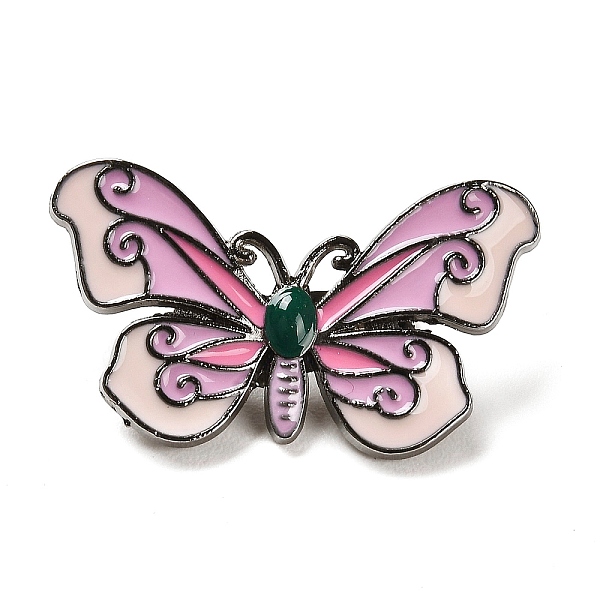 

PandaHall Butterfly Enamel Pins, Black Alloy Brooches for Women, Flamingo, 16.5x28.5x2.5mm Alloy+Enamel Butterfly Pink