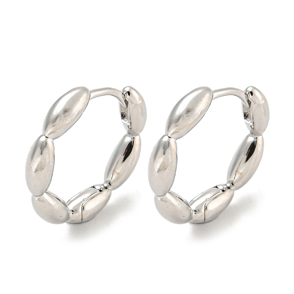 

PandaHall Brass Hoop Earrings, Real Platinum Plated, 16.5x3mm Brass Oval