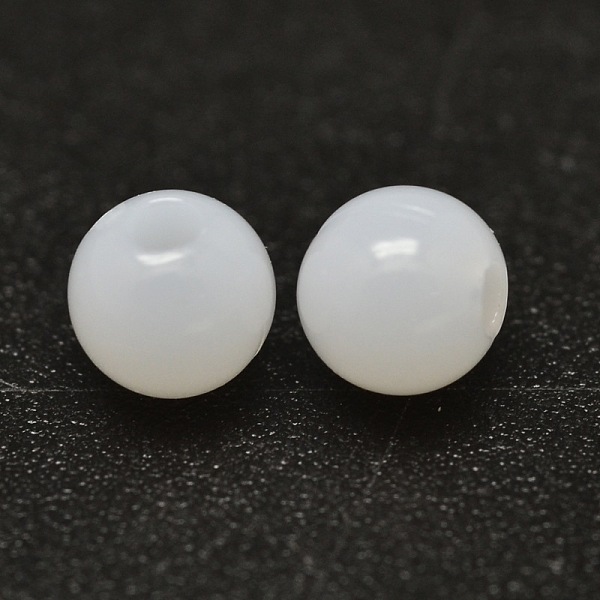 

PandaHall Round Opaque Acrylic Spacer Beads, White, 4mm, Hole: 1mm, about 14000pcs/500g Acrylic Round White