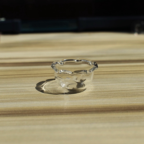 

PandaHall Miniature Glass Bowl, for Dollhouse Accessories Pretending Prop Decorations, Clear, 16x5mm Glass Tableware Clear