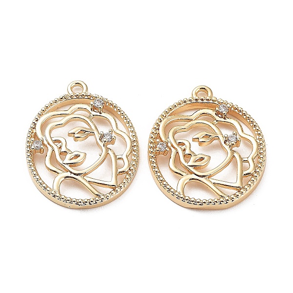 

PandaHall Brass Pendants, with Clear Cubic Zirconia, Flat Round, Real 18K Gold Plated, 19x14.5x2.5mm, Hole: 1.2mm Brass+Cubic Zirconia Flat...
