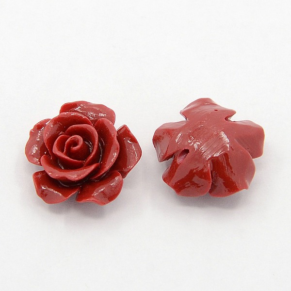 

PandaHall Synthetic Coral 3D Flower Rose Beads, Dyed, Dark Red, 14x8mm, Hole: 1~1.4mm Synthetic Coral Flower Red