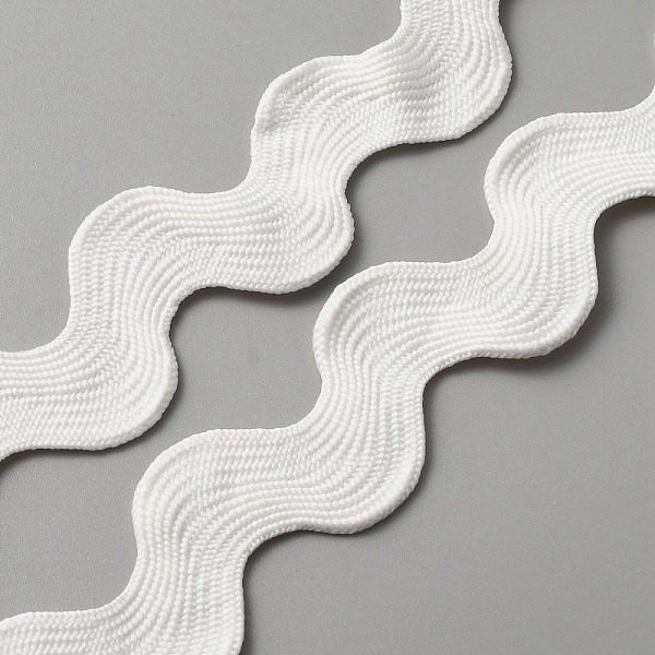 

PandaHall Polyester Wavy Fringe Trim Ribbon, Wave Bending Lace Trim, for Clothes Sewing and Art Craft Decoration, White, 3/4~1-3/8 inch...