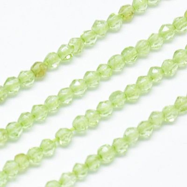 

PandaHall Natural Peridot Beads Strands, Faceted, Round, Green Yellow, 2mm, Hole: 0.5mm Peridot Round