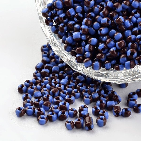 

PandaHall 8/0 Opaque Colours Seep Glass Beads, Round Seed Beads, Cornflower Blue, 2.5~3x2~3mm, Hole: 0.8mm, about 15000pcs/450g Glass Blue