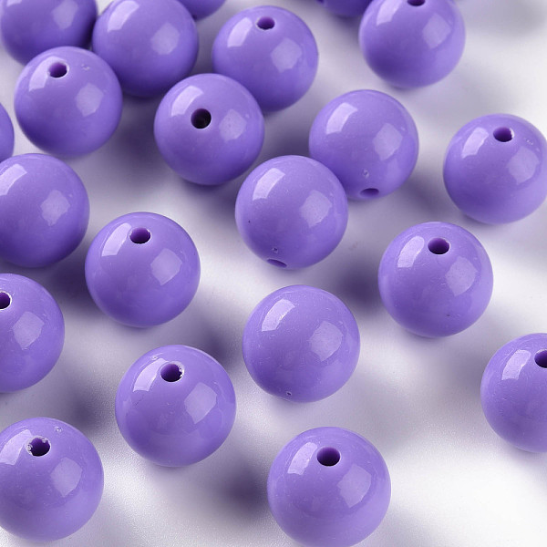 

PandaHall Opaque Acrylic Beads, Round, Lilac, 16x15mm, Hole: 2.8mm, about 220pcs/500g Acrylic Round Purple