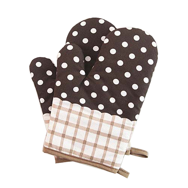 

PandaHall Cotton Oven Mitts, for Bakeware, Winter Warm Mitten Gloves, Polka Dot Pattern, 260x170mm Cotton Polka Dot