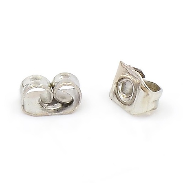 

PandaHall Iron Ear Nuts, Friction Earring Backs for Stud Earrings, Platinum, 6x4x3mm, Hole: 0.7~1.0mm Iron