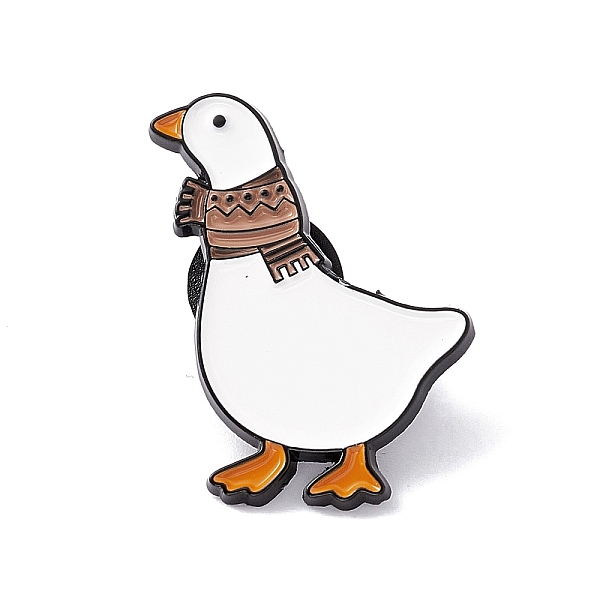 

PandaHall Cartoon Animal Enamel Pin, Electrophoresis Black Alloy Cute Brooch for Backpack Clothes, Duck Pattern, 29x23x2mm, Pin: 1.3mm..., White