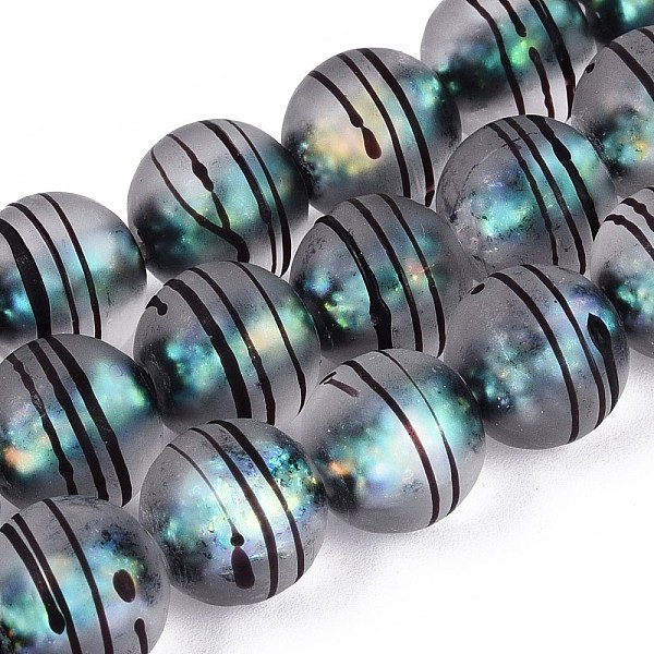 Brins de perles en verre dépoli faites à la main
