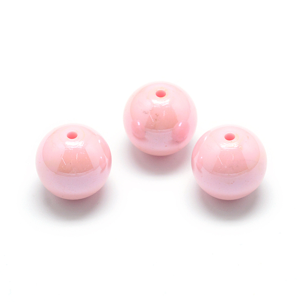 

PandaHall Pearlized Style Acrylic Beads, Round, Pink, 12mm, Hole: 2mm Acrylic Round Pink