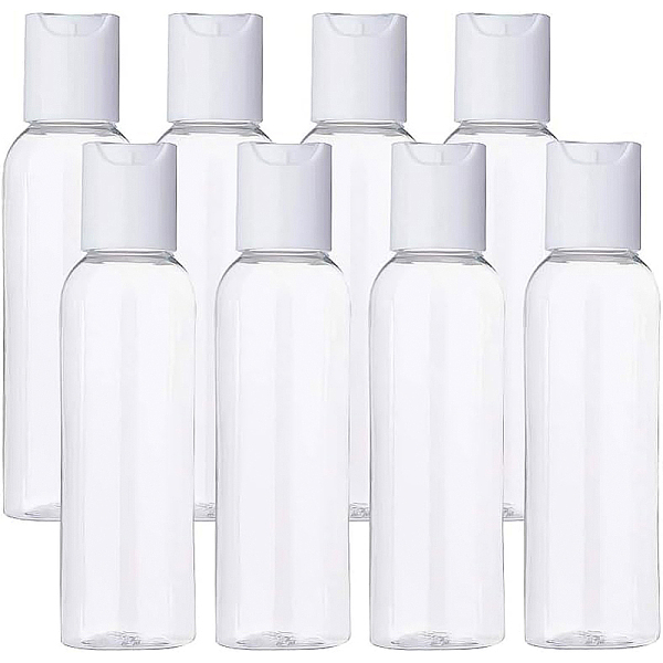 

PandaHall PET Plastic Press Cap Transparent Bottles, Refillable Bottles, Clear, 11.6x3.2cm, Capacity: 60ml(2.02 fl. oz) Plastic Column Clear