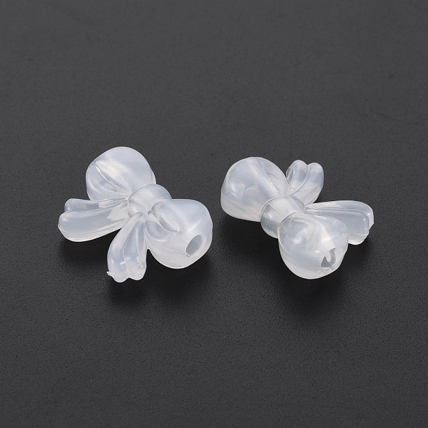 

PandaHall Transparent Acrylic Beads, Bowknot, WhiteSmoke, 15.5x20x8mm, Hole: 3mm Acrylic Bowknot White