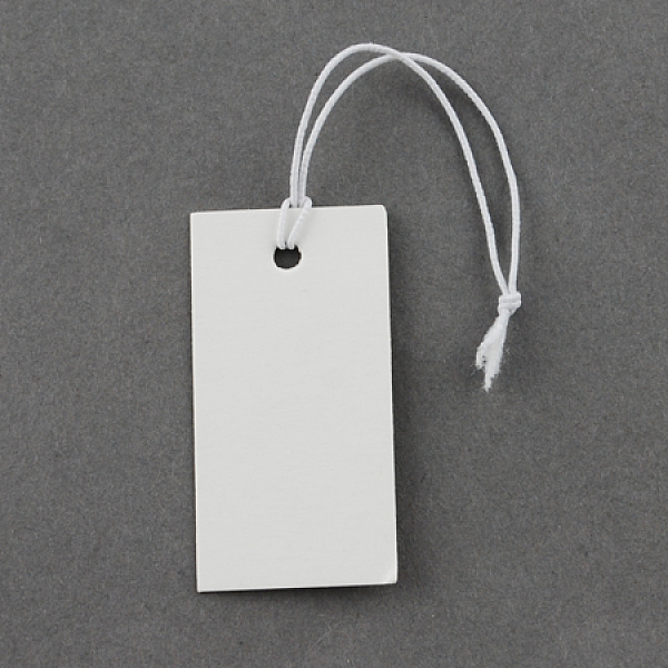 

PandaHall Paper Price Cards, Can be tied on the products, Rectangle, White, 33x17x0.3mm Paper White