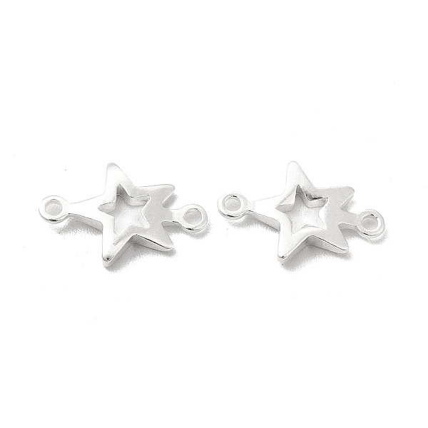 

PandaHall Brass Connector Charms, Cadmium Free & Lead Free, Long-Lasting Plated, Star Links, 925 Sterling Silver Plated, 12.5x8x1mm, Hole...