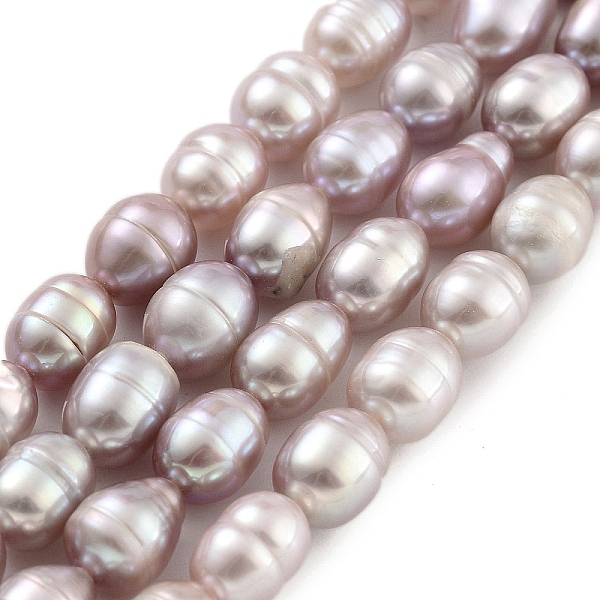 

PandaHall Natural Cultured Freshwater Pearl Beads Strands, Rice, Grade 2A, Thistle, 6~7mm, Hole: 0.6mm, about 18~20pcs/strand, 6.30''~6.69''..., Purple
