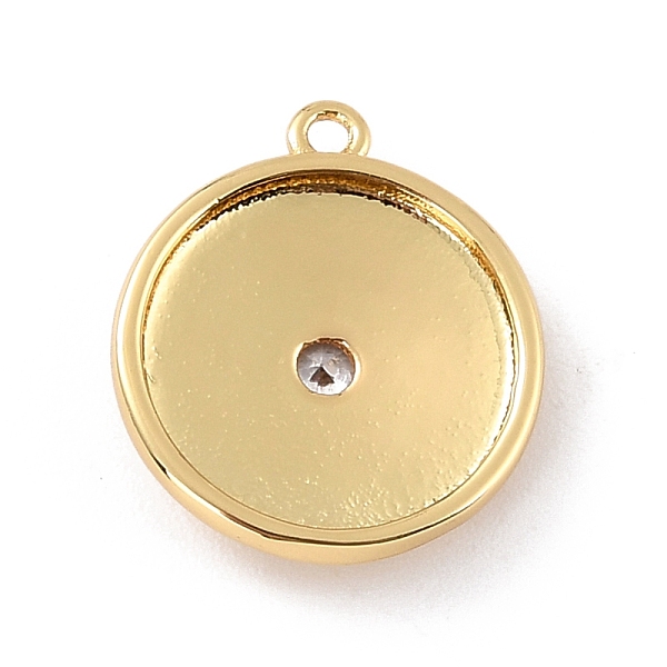 

PandaHall Eco-Friendly Brass Micro Pave Clear Cubic Zirconia Pendants, Cadmium Free & Lead Free, Round, Real 18K Gold Plated...