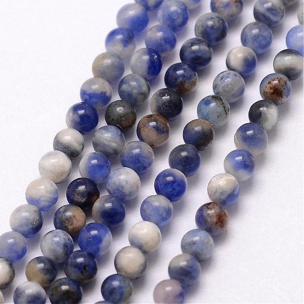 

PandaHall Natural Sodalite Bead Strands, Round, 3~3.5mm, Hole: 0.7mm, about 115~125pcs/strand, 16 inch Sodalite Round