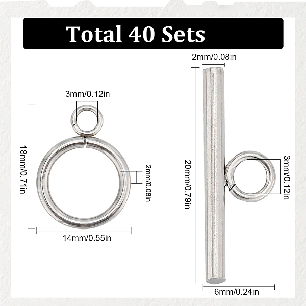Sunnyclue 40 Stück 304 Ringknebelverschlüsse Aus Edelstahl