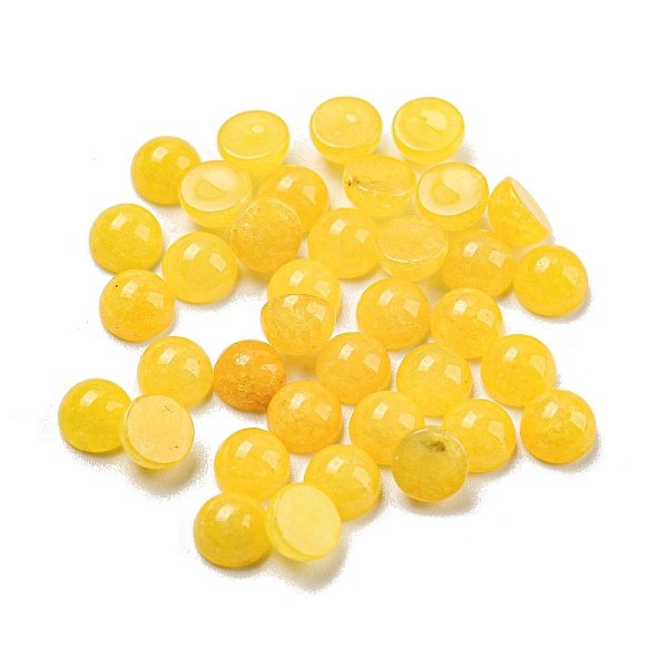 

PandaHall Natural White Jade Dyed Cabochons, Half Round, 4x2~2.5mm White Jade Half Round