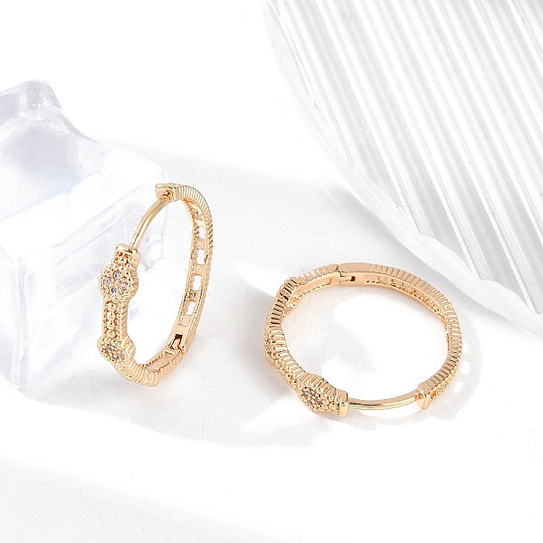 Boucles d'oreilles créoles en laiton zircon cubique micro pavé