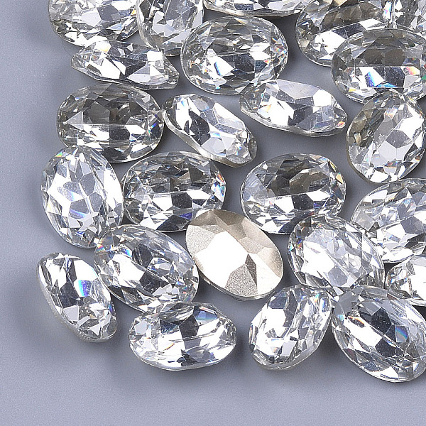 

PandaHall Pointed Back Resin Rhinestone Cabochons, Back Plated, Faceted, Oval, Crystal, 17.5~18x12.5~13x7~7.5mm, about 100pcs/bag Resin Oval..., Clear
