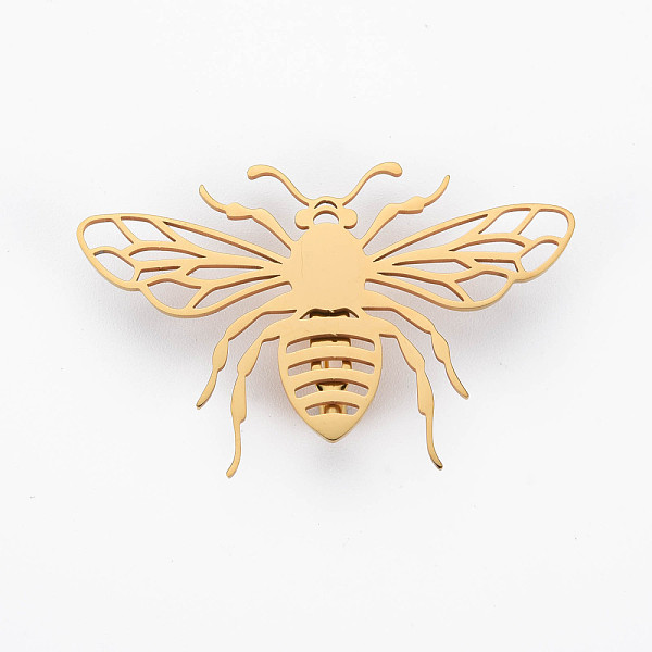 

PandaHall Bee Brooch, 201 Stainless Steel Insect Lapel Pin for Backpack Clothes, Nickel Free & Lead Free, Golden, 31.5x49.5x6.5mm, Pin...