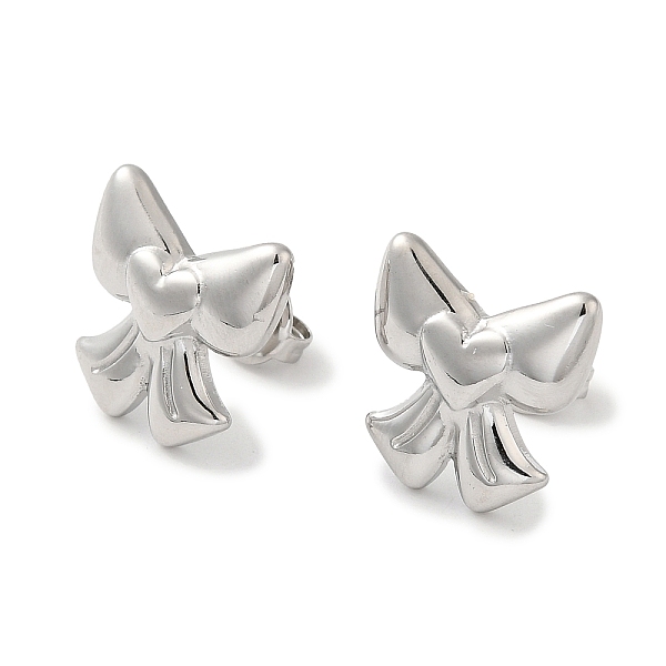 

PandaHall 304 Stainless Steel Stud Earrings for Women, Bowknot, Stainless Steel Color, 15x15mm 304 Stainless Steel Bowknot
