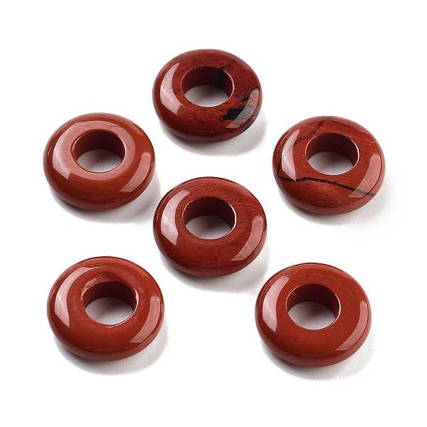 

PandaHall Natural Red Jasper European Beads, Large Hole Rondelle Beads, 14x4~4.2mm, Hole: 6~6.2mm Red Agate Rondelle