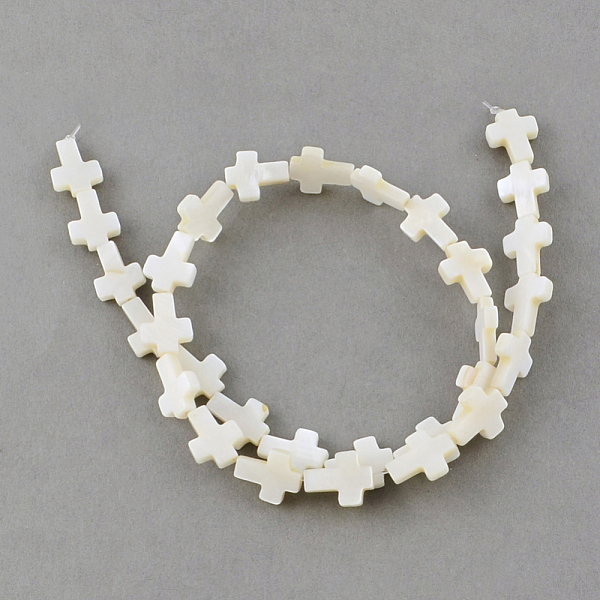 

PandaHall Natural Sea Shell Beads Strands, Cross, Creamy White, 11~12x9~10x2~3mm, Hole: 0.8~0.9mm, about 30pcs/strands, 14.5 inch Other Sea...
