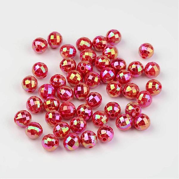 

PandaHall Faceted Colorful Eco-Friendly Poly Styrene Acrylic Round Beads, AB Color, Dark Red, 6mm, Hole: 1mm, about 5000pcs/500g Acrylic...