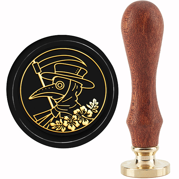 

PandaHall CRASPIRE Plague Wax Seal Stamp Sickle Sealing Wax Stamps Flower 30mm Retro Vintage Removable Brass Stamp Head with Wood Handle for...