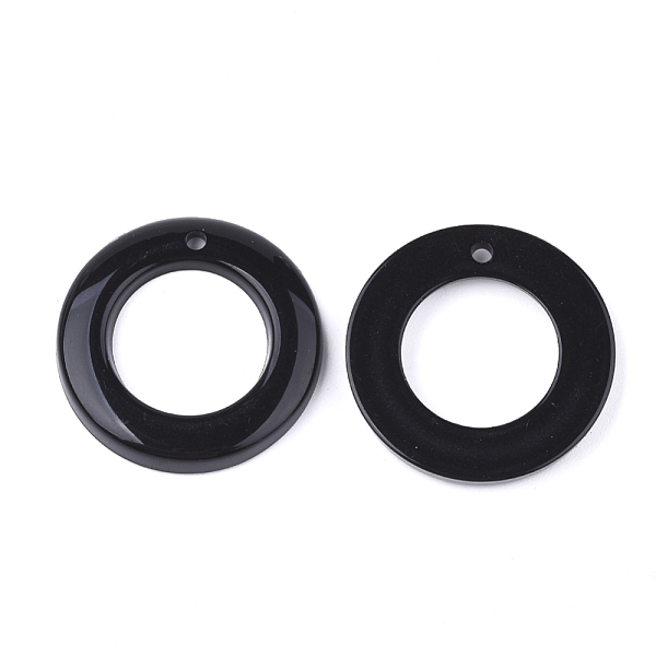 

PandaHall Opaque Acrylic Pendants, Ring, Black, 28x3.5mm, Hole: 1.5mm Acrylic Ring Black