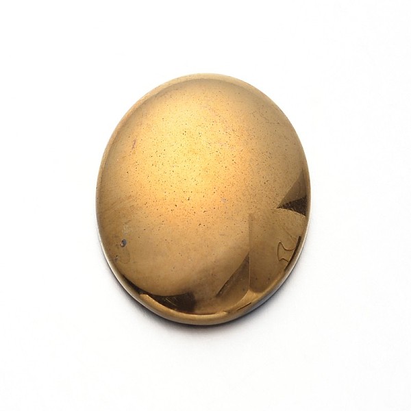 

PandaHall Electroplating Non-Magnetic Synthetic Hematite Oval Cabochons, Gold, 29~30x22x6mm Non-magnetic Hematite Oval Gold