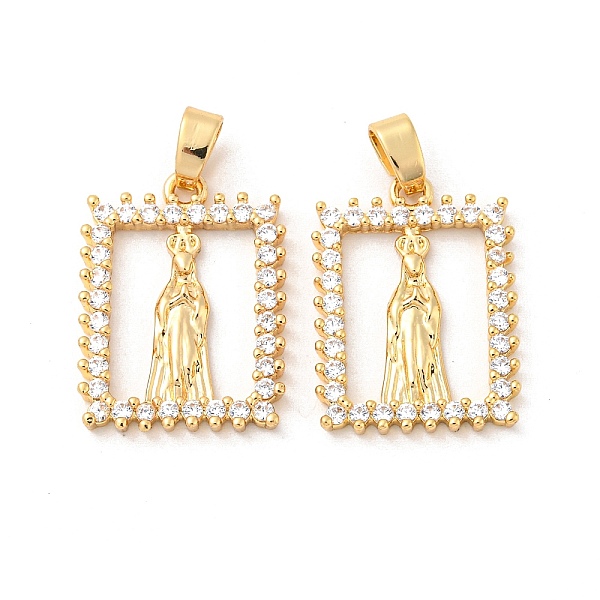 

PandaHall Brass Micro Pave Cubic Zirconia Pendants, Long-Lasting Plated, Rectangle, Golden, 20.5x15x2.5mm, Hole: 5x3mm Brass+Cubic Zirconia..., Clear