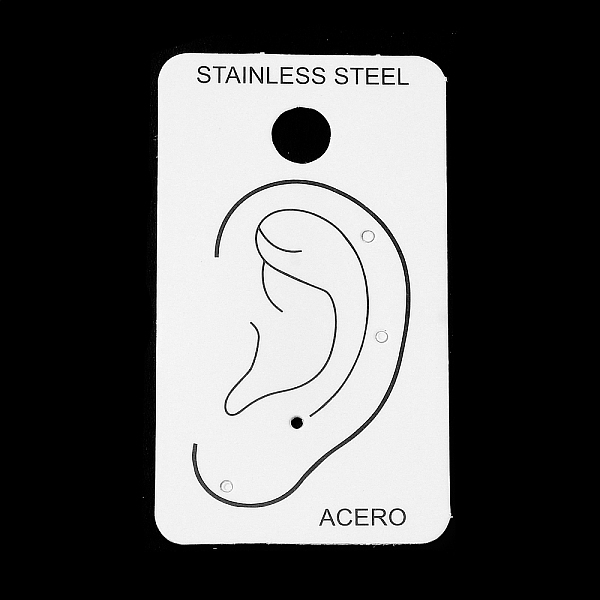 

PandaHall Paper Jewelry Display Cards, Earring Display Cards with Hanging Hole, Rectangle with Ear Print, WhiteSmoke, 7x4x0.05cm, Hole: 8mm..., White
