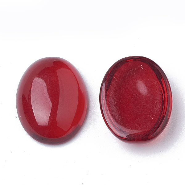 

PandaHall Resin Cabochons, Oval, FireBrick, 10x8x4mm Resin Oval Red