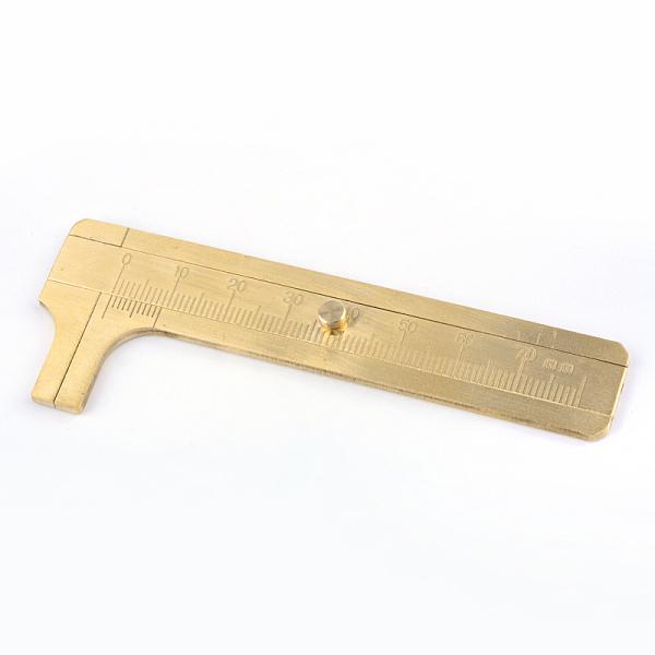 

PandaHall Brass Vernier Caliper, Raw(Unplated), Nickel Free, 98x35mm Brass