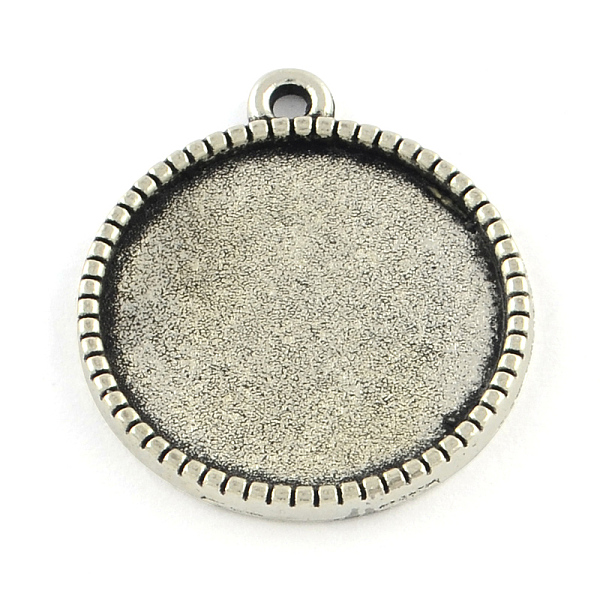 

PandaHall Tibetan Style Alloy Flat Round Pendant Cabochon Settings, Cadmium Free & Lead Free, Antique Silver, Tray: 12mm, 18x14.5x2mm, Hole...