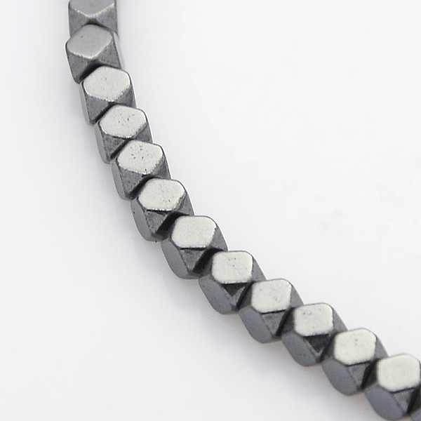 

PandaHall Electroplate Non-magnetic Synthetic Hematite Beads Strands, Faceted Cube, Black Plated, 3x3x3mm, Hole: 1mm, about 130pcs/strand...