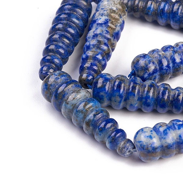 PandaHall Natural Lapis Lazuli Beads Strands, teardrop, Beehive Beads, 34~36x9~11mm, Hole: 1.5mm, about 11pcs/strand, 14.9 inch~15.3 inch...