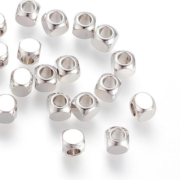 

PandaHall Brass Spacer Beads, Nickel Free, Real Platinum Plated, Cube, 5x5mm, Hole: 3mm Brass Cube