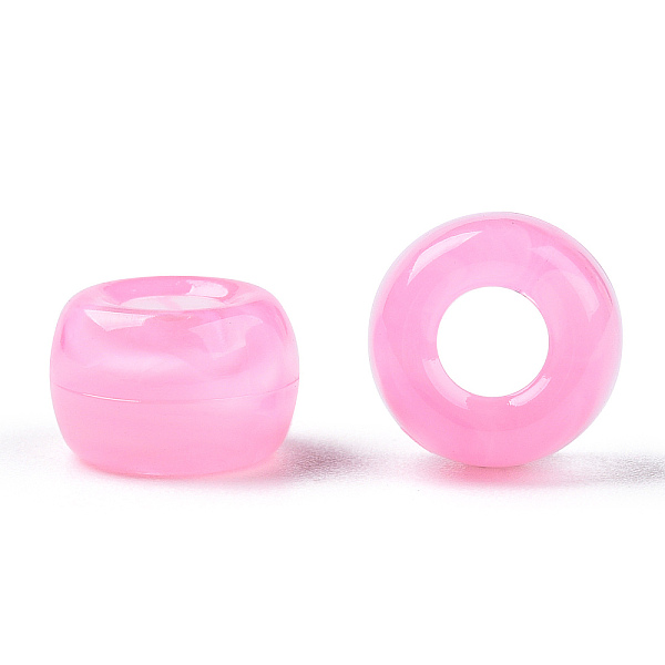 

PandaHall Acrylic Beads, Two Tone, Barrel, Pearl Pink, 9x6mm, Hole: 3.7mm, about 1700pcs/500g Acrylic Barrel