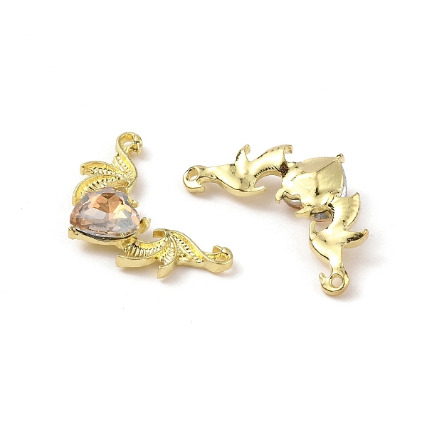 

PandaHall Golden Alloy Connector Charms, with Acrylic Rhinestone, Wing, Lt.Col.Topaz, 20x31.5~32x6mm, Hole: 1.4mm Alloy+Rhinestone Wing..., Yellow