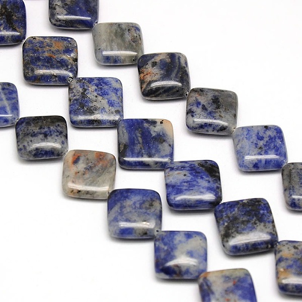 

PandaHall Natural Rhombus Sodalite Beads Strands, 18~19x18~19x6mm, Hole: 1mm, about 22pcs/strand, 15.74 inch Sodalite Rhombus