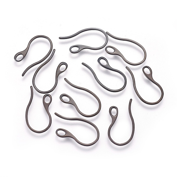 

PandaHall 304 Stainless Steel Earring Hooks, with Horizontal Loop, Electrophoresis Black, 22x11.5x1mm, Hole: 3x2mm, 18 Gauge, Pin: 1mm 304...