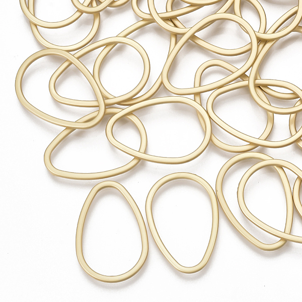 

PandaHall Smooth Surface Alloy Linking Ring, teardrop, Matte Gold Color, 22x15x1.5mm Alloy Teardrop